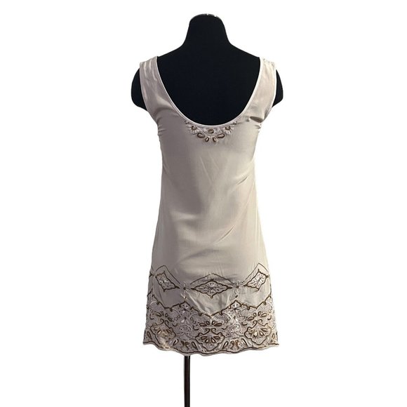 Forever New Silk Embroidered Sequin Sleeveless Chiffon Dress Size 8 XS Party - Picture 5 of 7